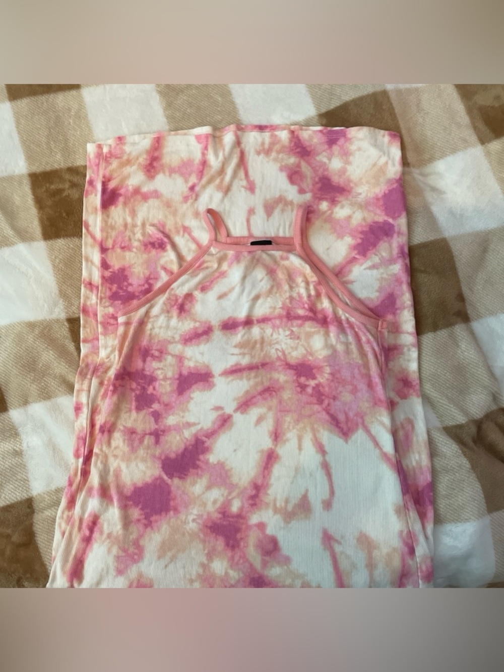 Tie-Dye Pink High-Low Women's Dress